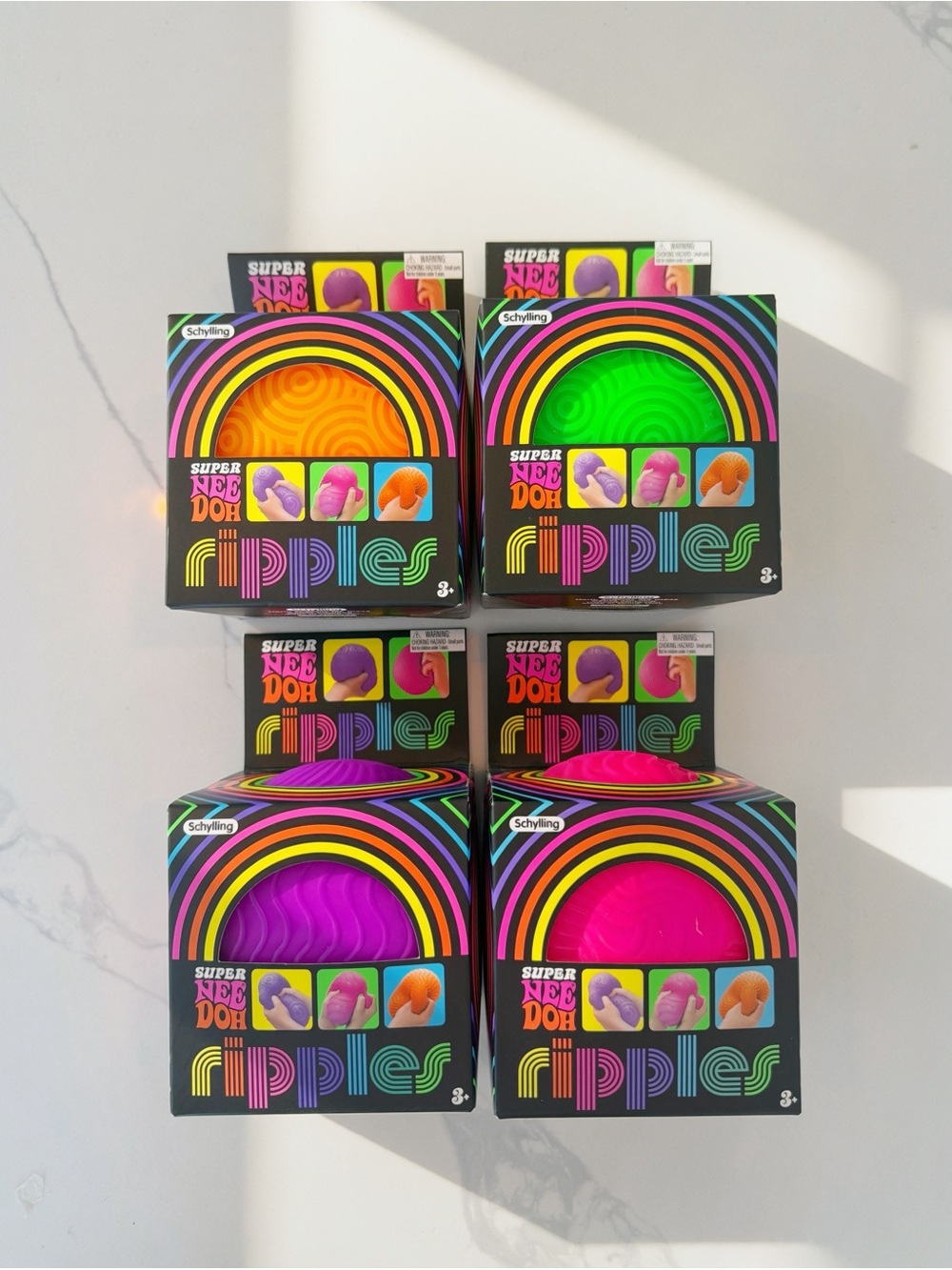 RARE NeeDoh Super Ripples Jumbo Complete Set of 4 | All Colors SEALED 🧡💚💜🩷